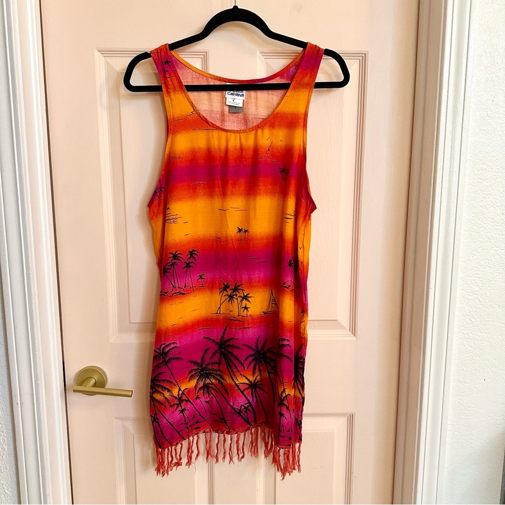 $5 SALE Orange and pink‎ beach cabana dress
